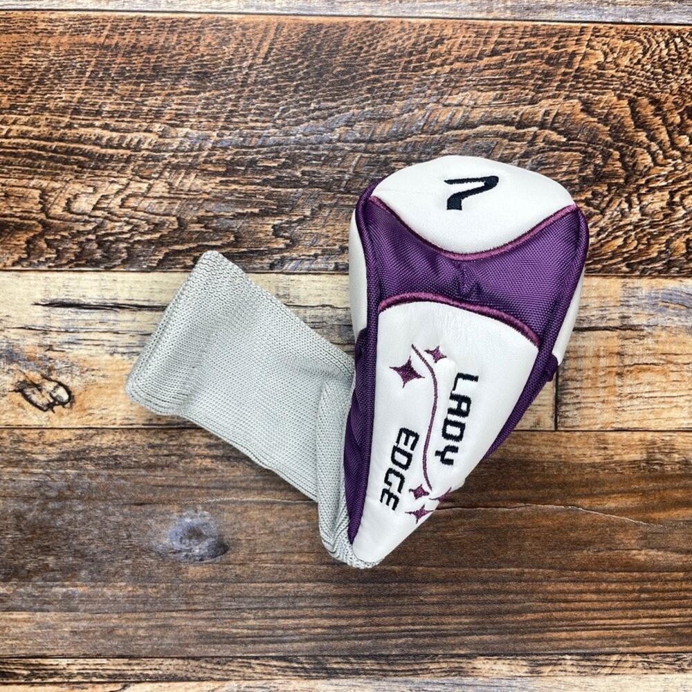 Tour Edge Lady Edge #7 Hybrid Fairway White and Purple Golf Headcover